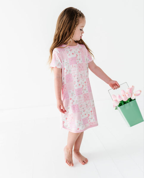 Pink Patchwork Birdie Gown