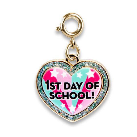 Charm It Gold Glitter First Day of School Charm