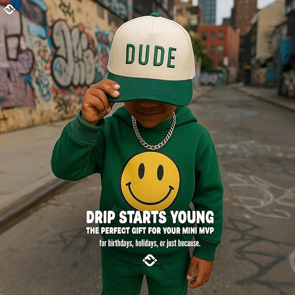 Two Tone Vintage Cap - Dude (Green/Beige)