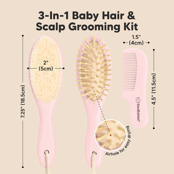 KB KeaBabies Baby Hair Brush and Comb Set