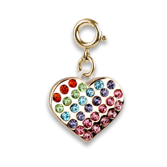 Charm It Gold Rainbow Sparkle Heart