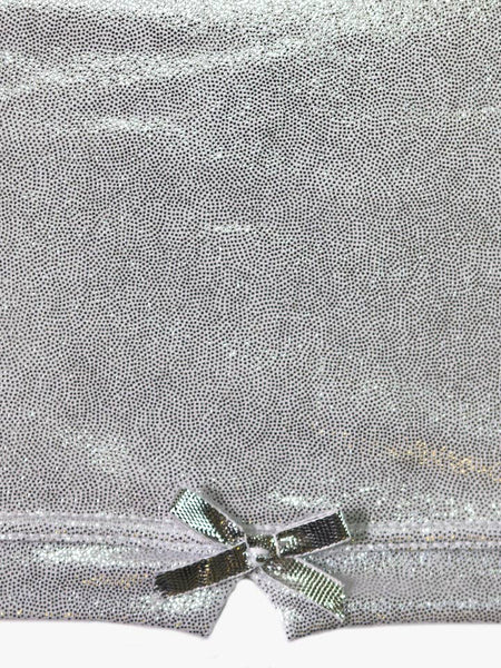 Silver Shimmer Girls Spandex Shorts