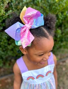 Ombre Printed Sequin Hair Bow