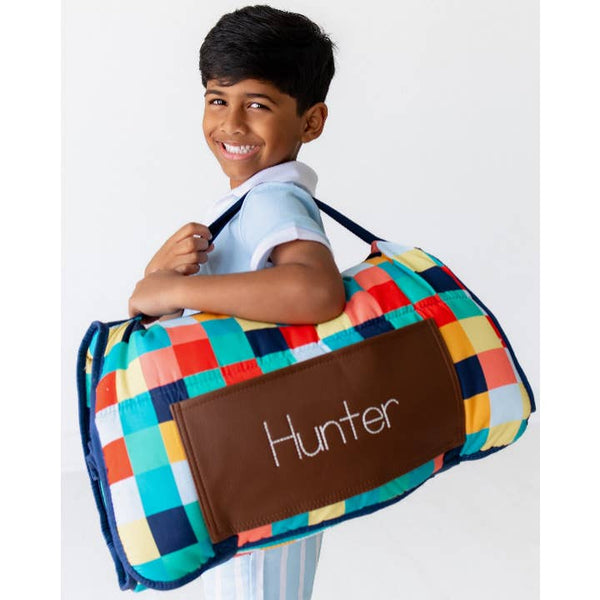 Sugar Bee Preschool Nap Mat - Boys Checkered