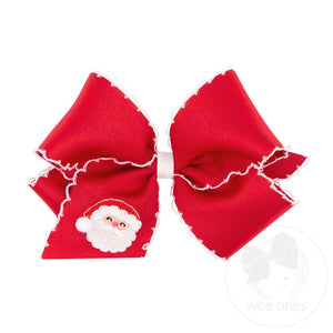 Santa Red King Moonstitch Embroidered Bow