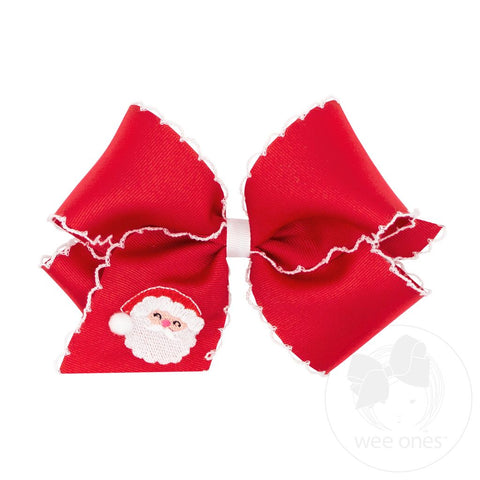 Santa Red King Moonstitch Embroidered Bow