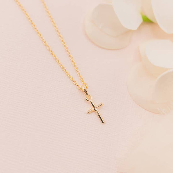 14K Gold-Plated Cross Necklace