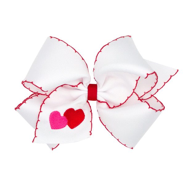 King Double Hearts Moonstitch Bow