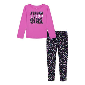 UA Strong Girl T-Shirt and Leggings Set-Vivid Magenta