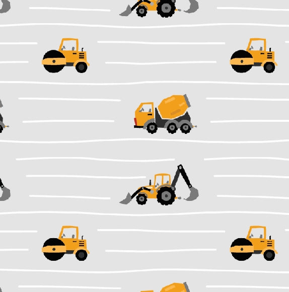 Sugar Bee Preschool Nap Mat - Boys Construction On Grey