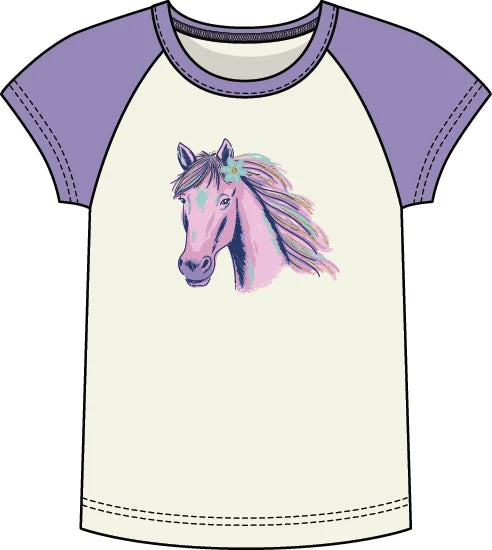 Rainbow Horse Raglan Top