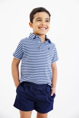 Prim & Proper Polo Sumner County Stripe (Barbados Blue)/Nantucket Navy