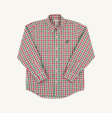 Deans List Dress Shirt | Richmond Red and Kiawah Kelly Green Gingham
