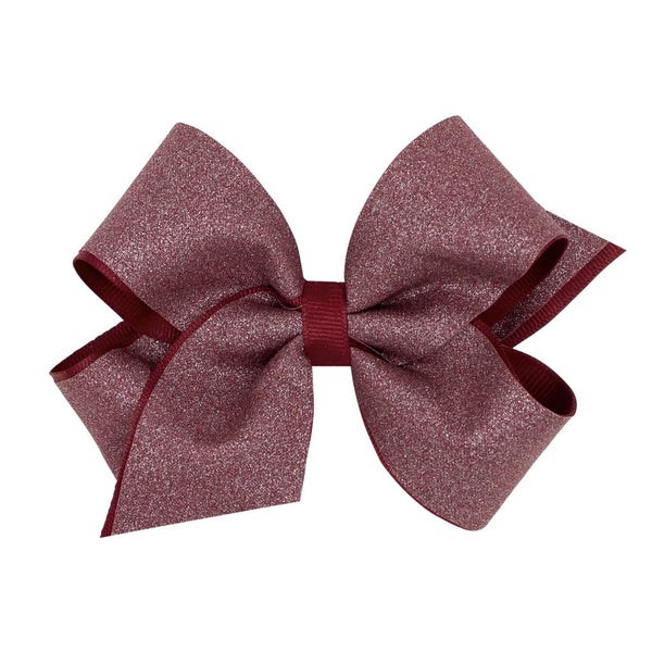 King Shimmer Fabric with Grosgrain Underlay Hair Bow