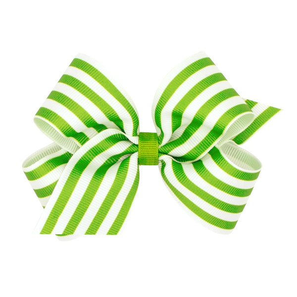Striped Print Grosgrain Medium Bow