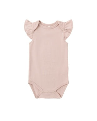 Blush Flutter Sleeve Onsie and Ditsy Bloomer
