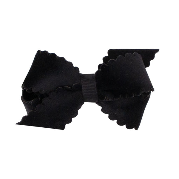 Mini Scallop Velvet Bow