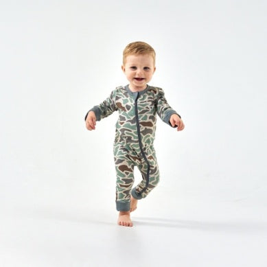 Retro Duck Camo Camo Zip Up Romper