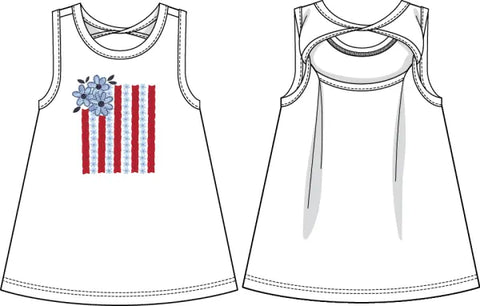 American Flag Tunic & Navy Bike Shorts