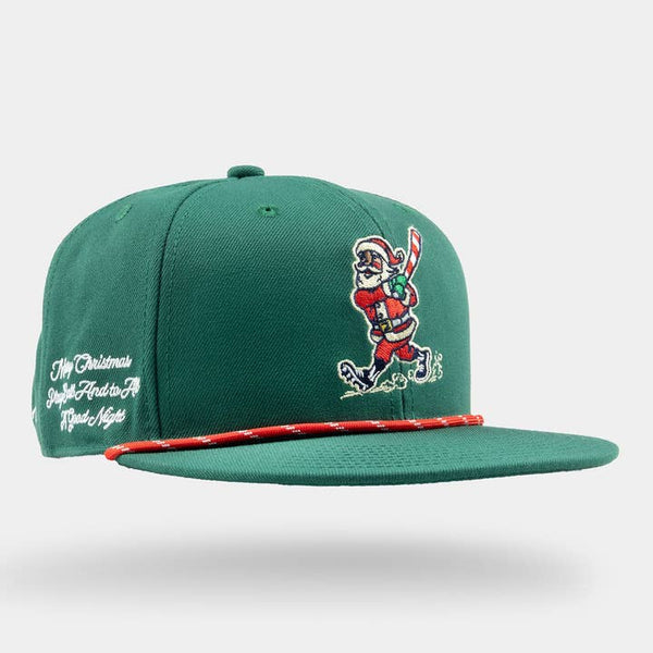 Vintage Swinging Santa Pro Style Rope Cap (Green)