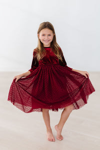 Cranberry Velvet Tutu Dress