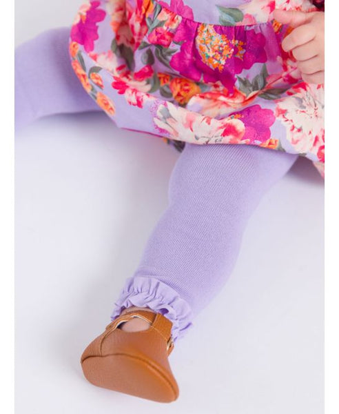 Lavender Footless Ruffle Tights