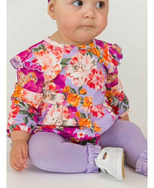 Lavender Footless Ruffle Tights