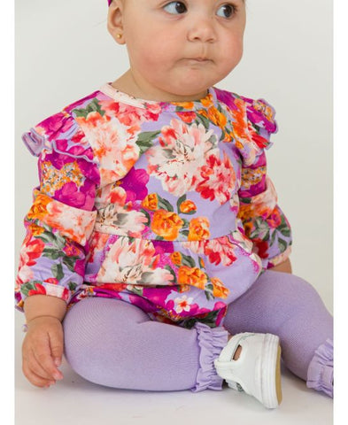 Lavender Footless Ruffle Tights