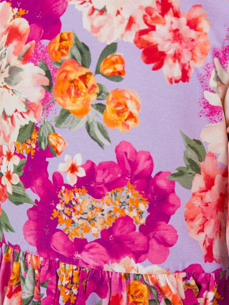 Lavender Valley Knit Long Sleeve Twirl Dress