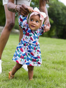 Knit Long Sleeve Skirted Romper-Poppy Petals