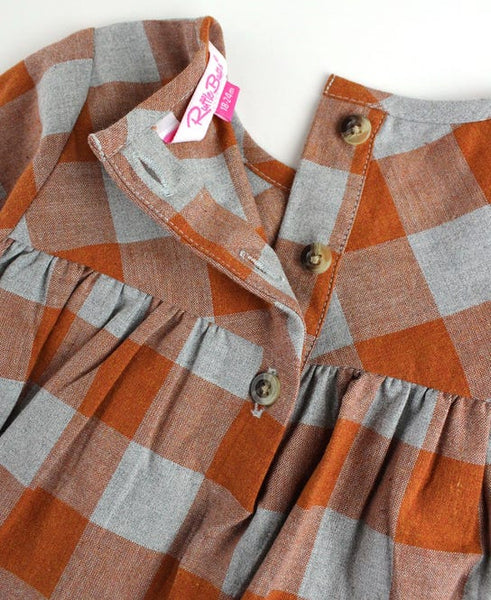 Hadlee Plaid Long Sleeve Ruffle Hem Dress