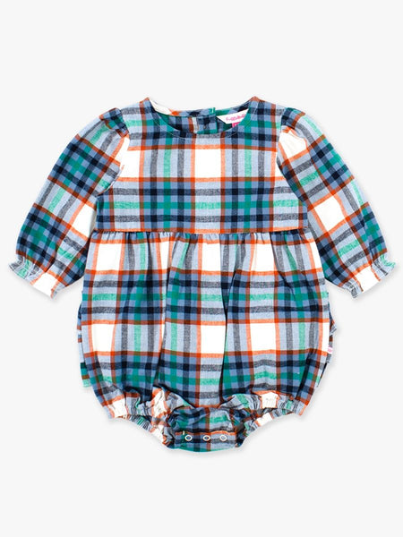 Peyton Plaid Woven Long Sleeve Bubble Romper