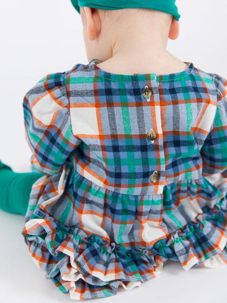 Peyton Plaid Woven Long Sleeve Bubble Romper