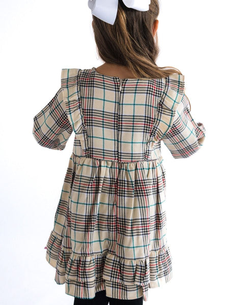 Tannen Woven Long Sleeve Waterfall Bow Dress