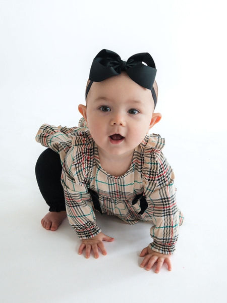 Tannen Woven Long Sleeve Waterfall Bow Swing Top & Bloomer Set