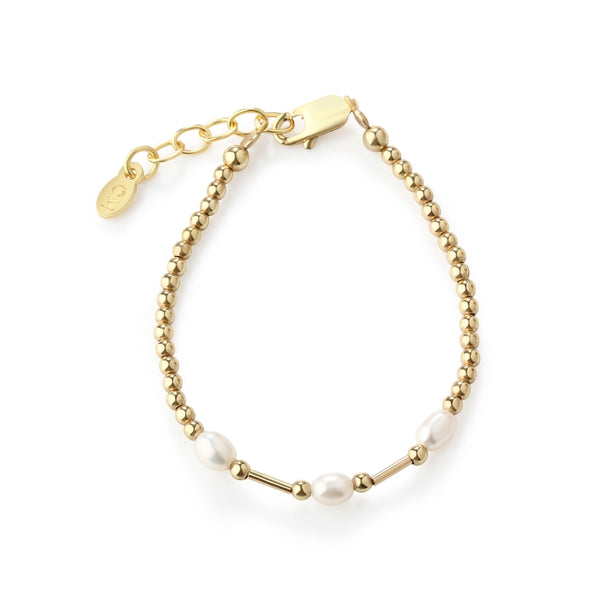 CM Emery - 14K Gold-Plated Pearl Bracelet