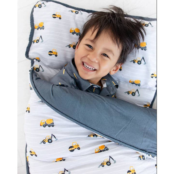 Sugar Bee Preschool Nap Mat - Boys Construction On Grey