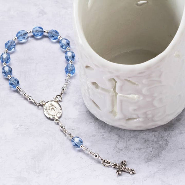 Sterling Silver Blue Baby Rosary