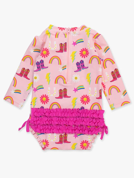 Cowgirl Cutie One Piece Rash Guard Swimsuit