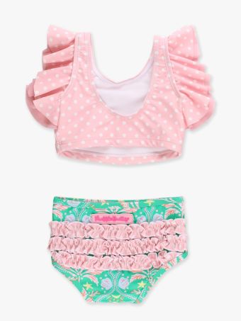 Coconut Cabana Butterfly Tankini 2-Piece Swimsuit With Ruffles