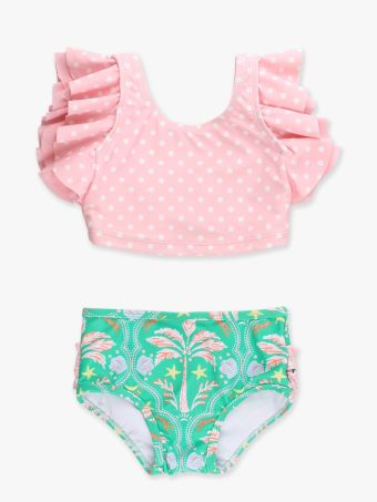 Coconut Cabana Butterfly Tankini 2-Piece Swimsuit With Ruffles