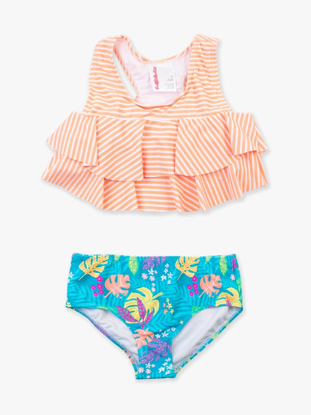 Girls Flounce Bikini-Neon Tiki Vibes