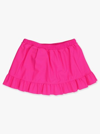 Neon Magenta Swim Bow Skirt Cover-Up