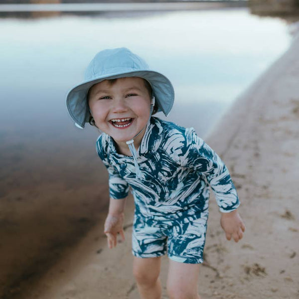 Cotton Floppy Sun Hat - Light Blue