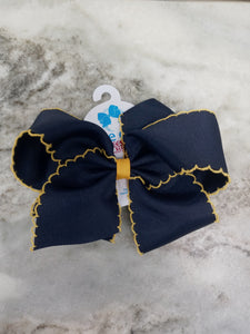 Navy/Gold King Moonstitch Bow