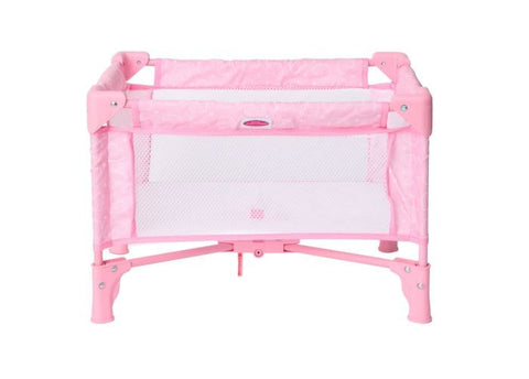 MA Pack-and-Play Crib for Dolls - Pink Hearts