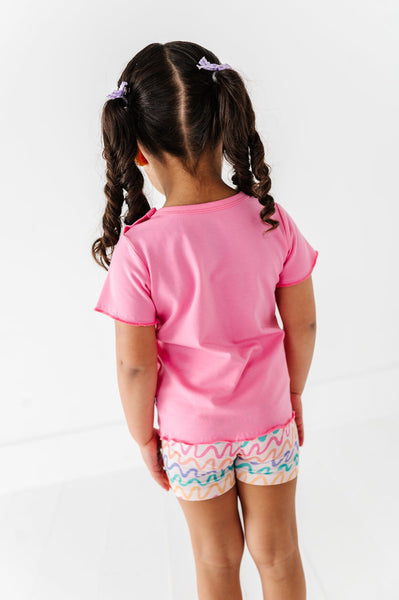 Petal Pink Lettuce Hem Top