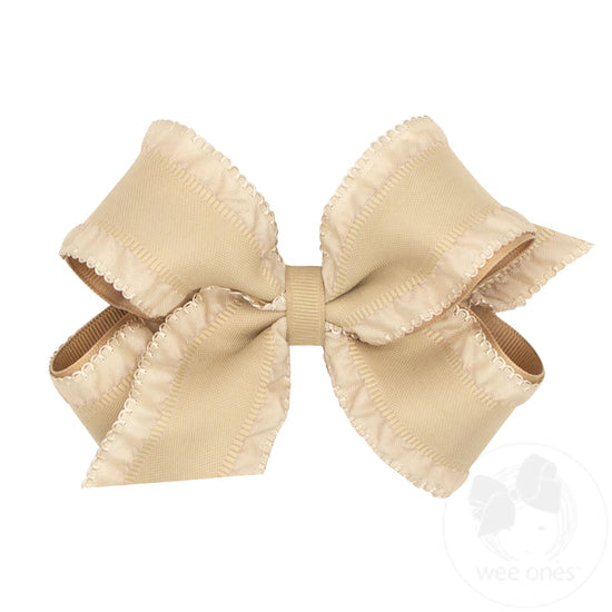 Medium Ruffle Edge Satin with Grosgrain Underlay Bow