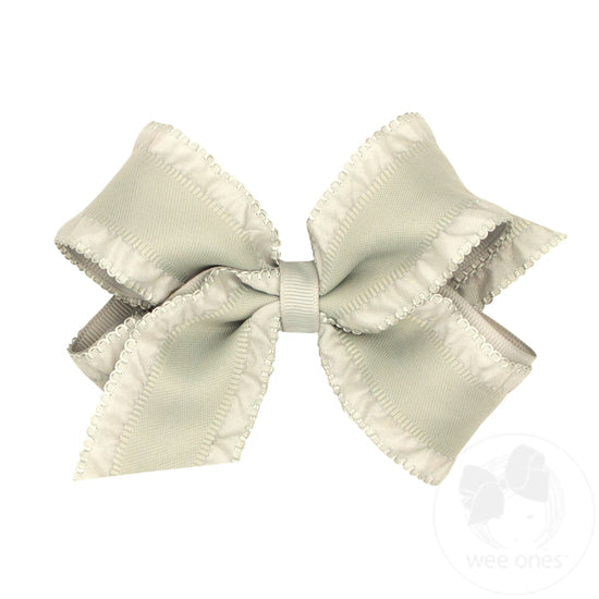 Medium Ruffle Edge Satin with Grosgrain Underlay Bow