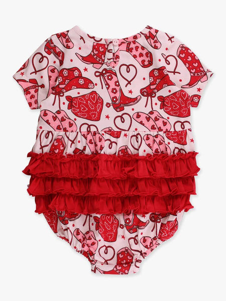 Lasso Love Knit Bow Bubble Romper